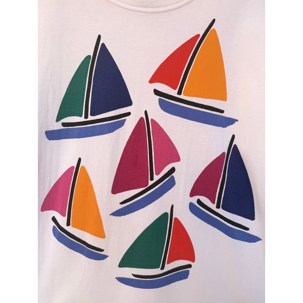Bo Bendixen Denmark Sailboat Graphic T Shirt Mens Large White Tourist Art Tee - Picture 4 of 5